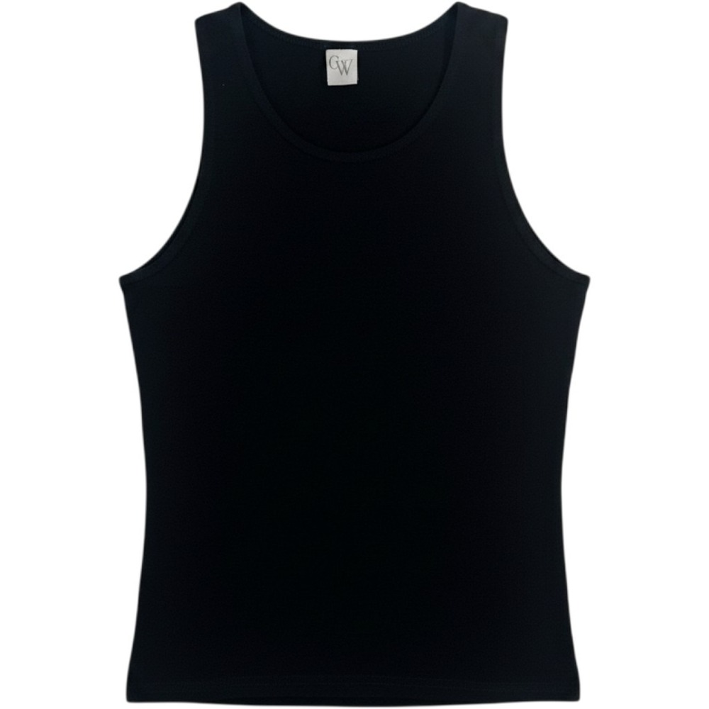 GW Tank Top Women Medium Black  Supplex Lycra Scoop Neck Sleeveless Basic